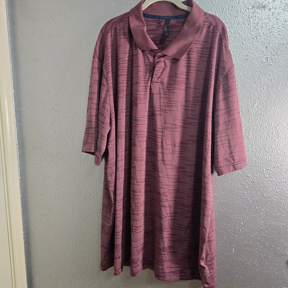 Adidas Mens Golf Polo Shirt 3XLT Tall Burgundy Purple Space Dye Performance